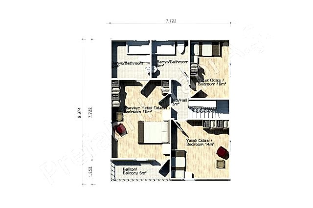 Prefabrik Ev 1. Kat Plan