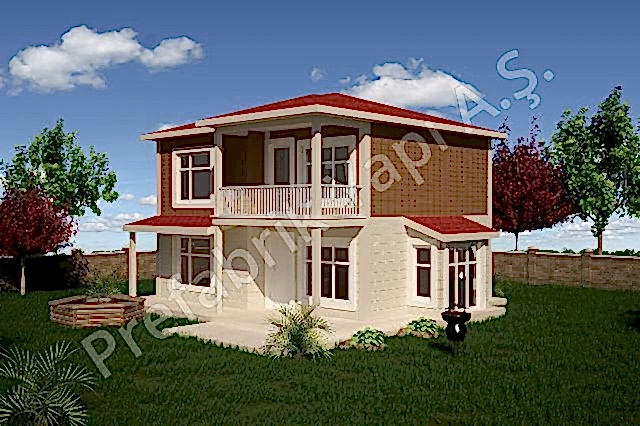 Kümbet 136 m2 Prefabrik Ev