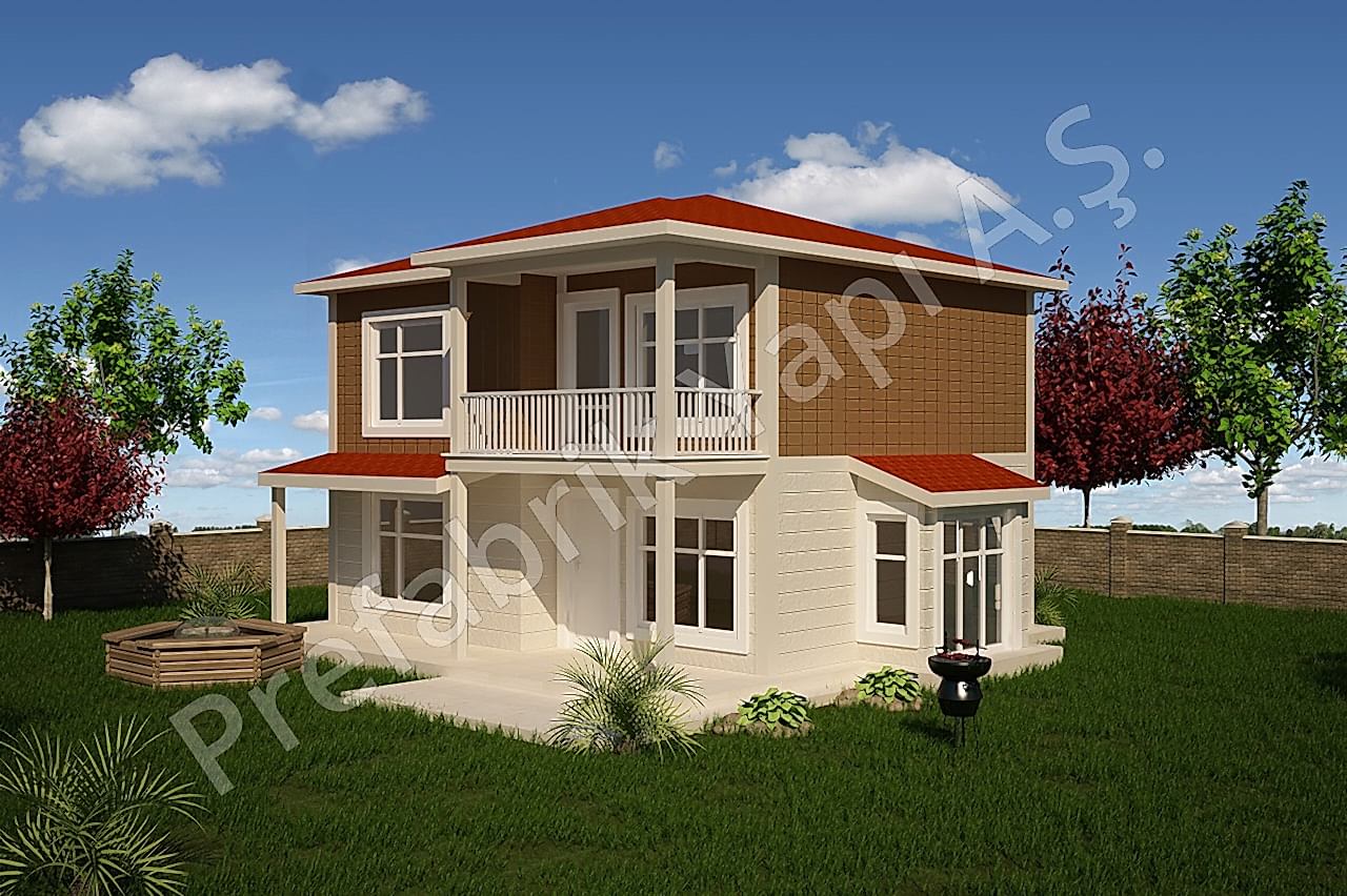 Kümbet 136 m2 1 Prefabrik Ev