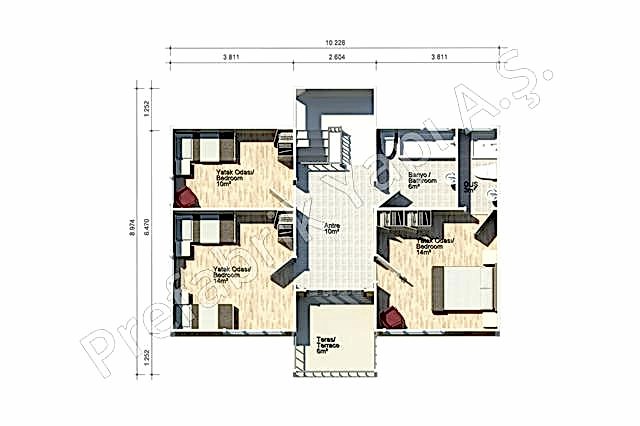 Prefabrik Ev 1. Kat Plan